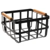 Discount Square Metal Basket w Bamboo Handles - Black (Medium) - cozylivehome.com | we sell a wide range of comfortable household items Shop All