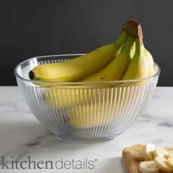 Clearance Square Ribbed Acrylic Bowl 3.35LT.- Asst Smoke Gray & Clear - cozylivehome.com | we sell a wide range of comfortable household items Housewares