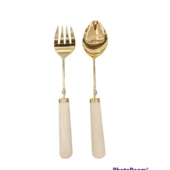 Flash Sale SS2814 Gold Salad Servers With Marble Handle - cozylivehome.com | we sell a wide range of comfortable household items Giftware