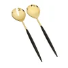 Cheap SS1025 Set of 2 Shiny Gold Salad servers w neat black handles - cozylivehome.com | we sell a wide range of comfortable household items Giftware