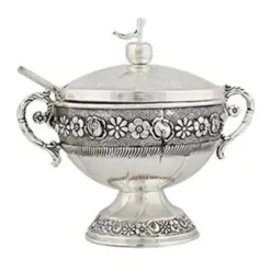 Cheap Stainless Steel Flowered Honey Dish w Spoon - cozylivehome.com | we sell a wide range of comfortable household items Shop All