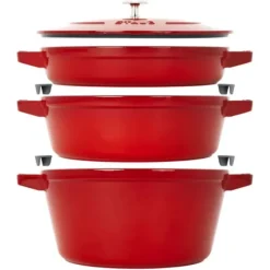 New STAUB STACKABLE 4PC SET CHERRY - cozylivehome.com | we sell a wide range of comfortable household items Shop All