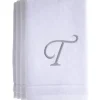 Fashion T - Cotton velour monogram towel - White - cozylivehome.com | we sell a wide range of comfortable household items Giftware