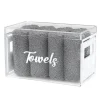 Discount TBWP01 Towel Box with Grey Towels, White Pearl - cozylivehome.com | we sell a wide range of comfortable household items Giftware