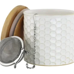 Hot TEA CADDY CERAMIC WHT - cozylivehome.com | we sell a wide range of comfortable household items Shop All