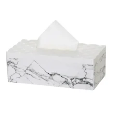 Shop Tissue box white w/marble printing - cozylivehome.com | we sell a wide range of comfortable household items Giftware