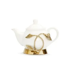 Store TK2438 White Tea Kettle W/ Leaf Design Ornament - cozylivehome.com | we sell a wide range of comfortable household items Housewares