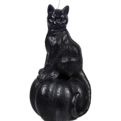 Discount Unscented Black Cat On Pumpkin Shaped Candle - cozylivehome.com | we sell a wide range of comfortable household items Shop All