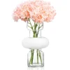 Flash Sale VAF-T-W-C-PE Vase FLower - Tall - White / Clear Peach - cozylivehome.com | we sell a wide range of comfortable household items Giftware