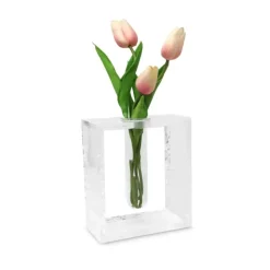 Hot VAV3798 Acrylic Vase With Tube Inlay - cozylivehome.com | we sell a wide range of comfortable household items Giftware