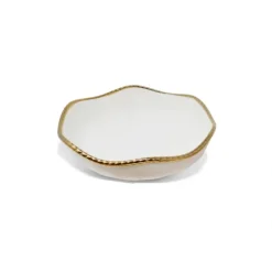 Flash Sale VB4695 White Salad Bowl with Gold Rope Edge - cozylivehome.com | we sell a wide range of comfortable household items Giftware
