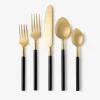 Best VD-1641 Cove, Brushed Gold with Black Handle, 18/10 SS Service For 4 - cozylivehome.com | we sell a wide range of comfortable household items Shop All