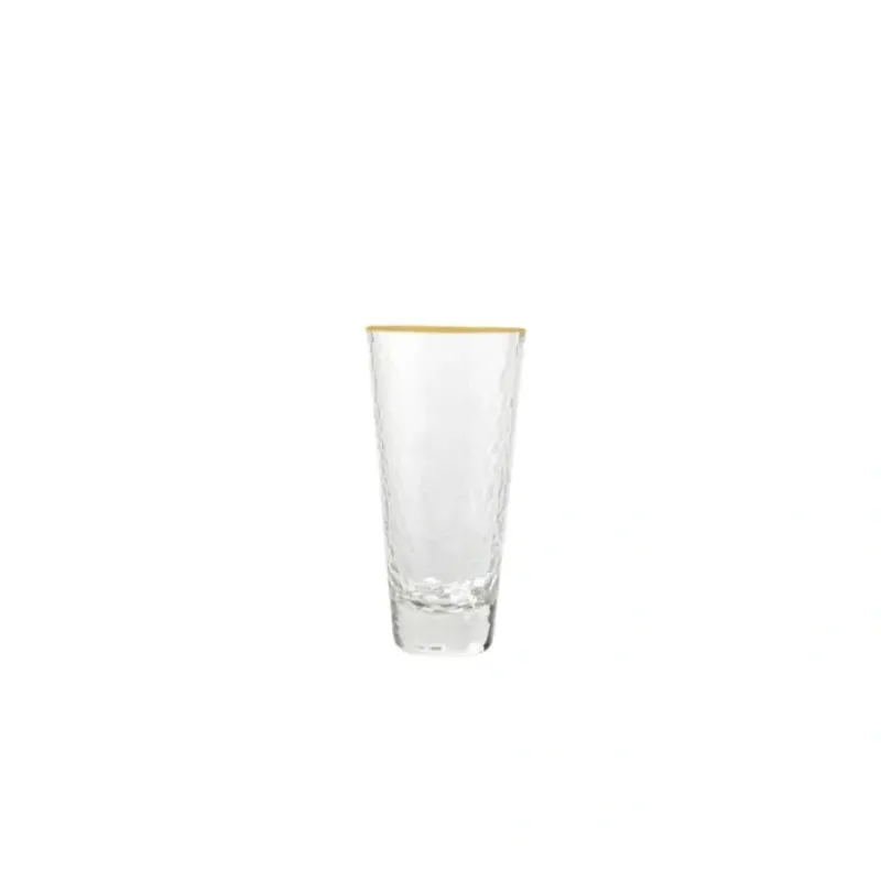 Outlet VD-2110-HGR Vikko Decor - Gold Rim, Hammered Highball Glass, 10 Oz - cozylivehome.com | we sell a wide range of comfortable household items Shop All