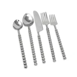 Online VF762S 20 Pc Flatware Set Stainless Steel with Beaded Handles - Service for 4 - Dishwasher Safe - cozylivehome.com | we sell a wide range of comfortable household items Shop All