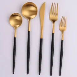 Hot VF-10-VBG Vera, Two Tone Brushed Black And Gold Flatware Service For 4 - cozylivehome.com | we sell a wide range of comfortable household items Shop All