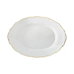 Clearance VL-5314-ODG Ophelia Gold, White, 14'' Oval Serving Plate - cozylivehome.com | we sell a wide range of comfortable household items Giftware