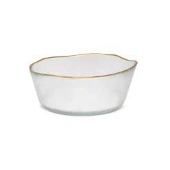 Clearance VSB3823 Organic Shaped Soup Bowls Clear with Gold Trim - cozylivehome.com | we sell a wide range of comfortable household items Giftware