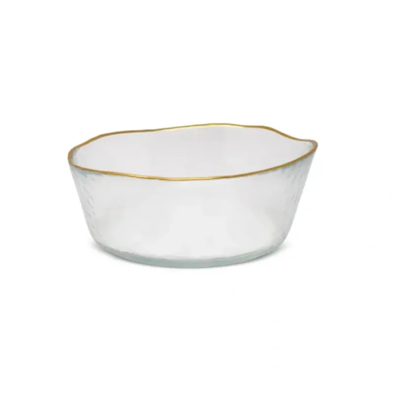 Clearance VSB3823 Organic Shaped Soup Bowls Clear with Gold Trim - cozylivehome.com | we sell a wide range of comfortable household items Giftware