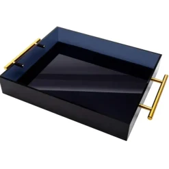 New VS-12-16SBK Vikko Serving - Acrylic Tray Smoked Black with Gold - cozylivehome.com | we sell a wide range of comfortable household items Giftware