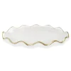 Online VT4888 White Alabaster Oval Tray with Gold Ruffled Border - Small - cozylivehome.com | we sell a wide range of comfortable household items Giftware
