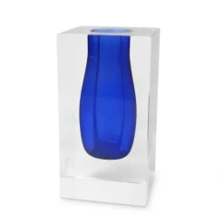 Hot VV5047 Double Wall Crystal Bud Vase Blue Inner - cozylivehome.com | we sell a wide range of comfortable household items Giftware