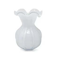 Best Sale VWV5024 White Glass Vase Small 5.5"D x 6.75"H - cozylivehome.com | we sell a wide range of comfortable household items Giftware