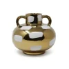 Store WGV3228 Gold Vase With White Brushstroke Design With Handles - cozylivehome.com | we sell a wide range of comfortable household items Giftware