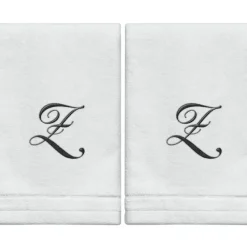Outlet White Monogrammed Towel - Black Embroidered - Initial Z - cozylivehome.com | we sell a wide range of comfortable household items Giftware