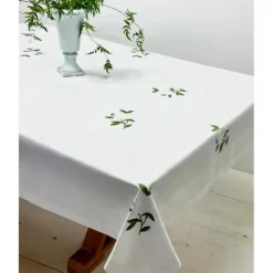 Best Sale White Rose Tablecloth Green Stem SP - cozylivehome.com | we sell a wide range of comfortable household items Shop All