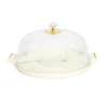 Cheap WPC2091 White Porcelain Cake Dome with Gold Design 11"D x 4.25"H (6" W/Design) - cozylivehome.com | we sell a wide range of comfortable household items Giftware