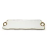 New WPD3648 White Porcelain Oblong Tray with Gold Trim and Handles 15.25"L x 5"W - cozylivehome.com | we sell a wide range of comfortable household items Giftware