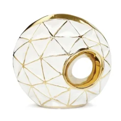 Store WPV2803 White Porcelain Round Vase Geometrical Design - cozylivehome.com | we sell a wide range of comfortable household items Giftware